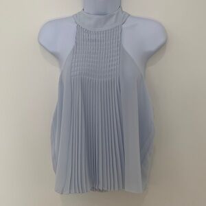 Intermix Blue Micro Pleat Blouse - L